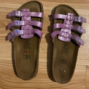Birki Arizona Lavender Purple Leather‎ Sandals Women's Size 37 US 6-6.5